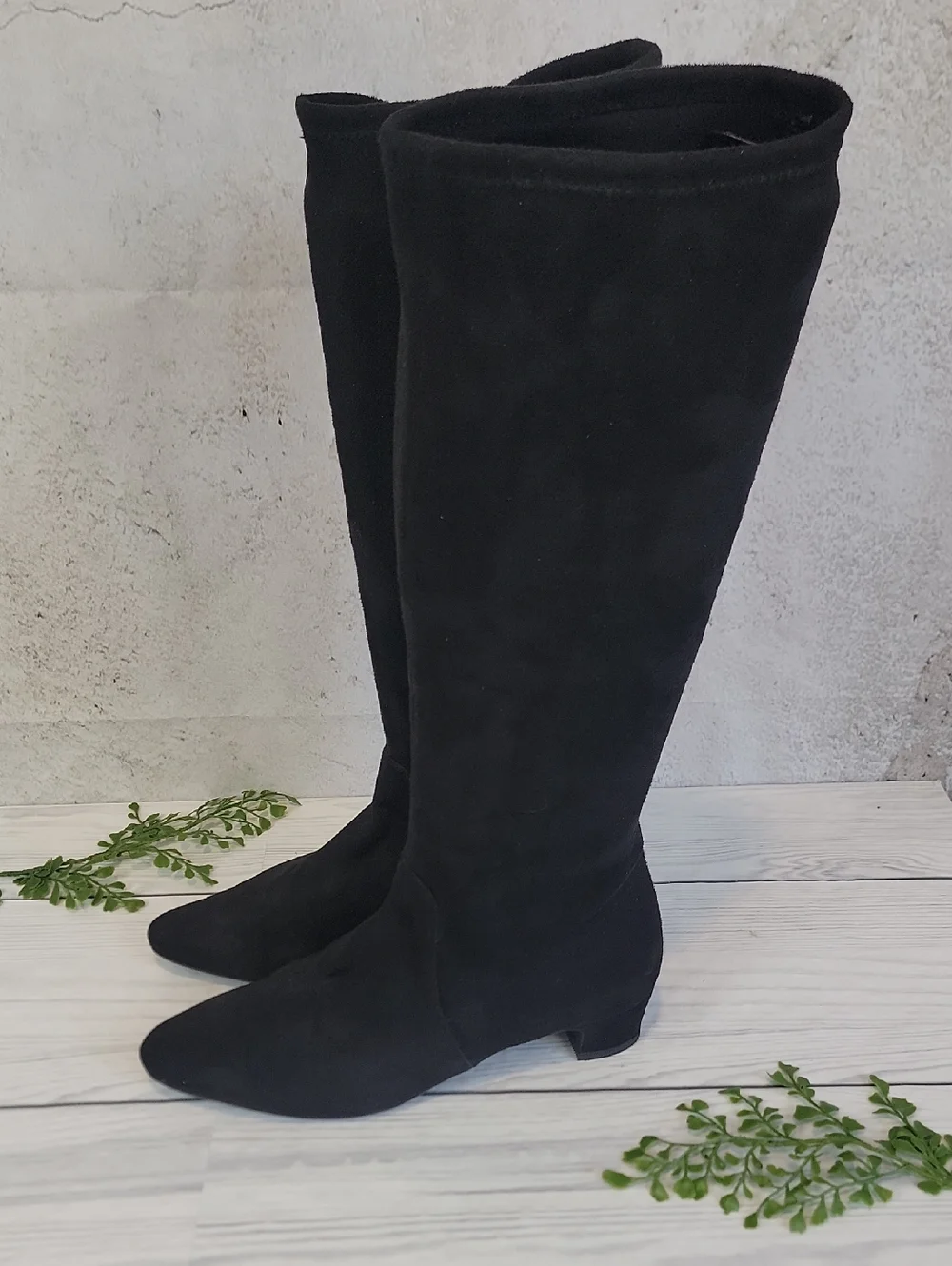 Vaneli Tall Knee-High Boots - Black Fabric Upper Womens Size 7